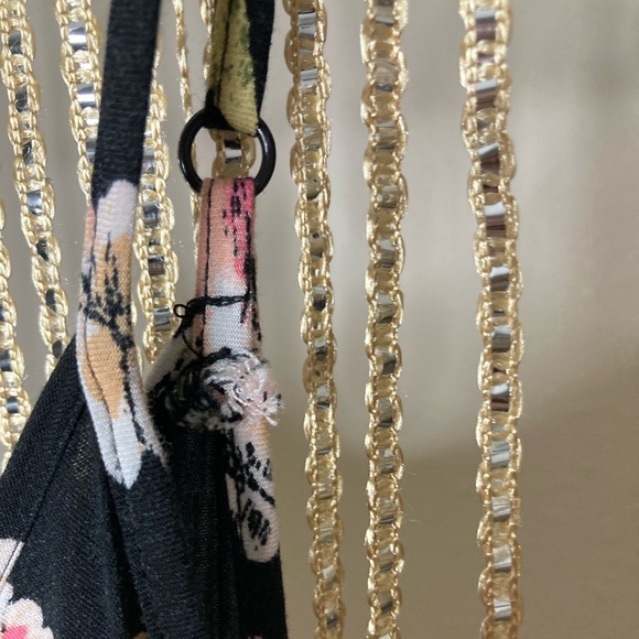 Pink and black floral button down boho maxi dress spaghetti strap sundress - Picture 6 of 8